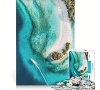 Puzzle da 1000 pezzi per adulti con vista aerea di un'isola tropicale gioco educativo sfida impegnativa per rafforzare l'amore tra le coppie 38x26cm