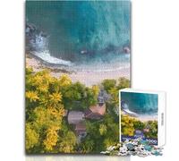 Puzzle da 1000 pezzi per adulti con vista aerea sulla spiaggia tropicale, regalo per donne per gioco educativo, regali di Babbo Natale segreto (dimensioni 38x26cm)
