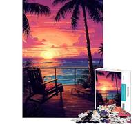 Puzzle da 1000 pezzi per adulti con vista dal balcone delle Hawaii gioco rompicapo a pixel giocattolo avvincente per coltivare la pazienza regalo divertente per donne (dimensioni 50x75cm)