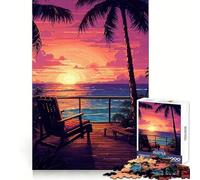 Puzzle da 1000 pezzi per adulti con vista dal balcone delle Hawaii,pixel art finemente intagliata,giocattolo stimolante per la mente,ideale per momenti di relax,regalo di compleanno o hobby (50x75cm)