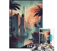 Puzzle da 1000 pezzi per adulti con vista del centro di San Diego gioco educativo e stimolante ideale come regalo per attività in famiglia (dimensioni 75x50cm)