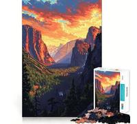 Puzzle da 1000 pezzi per adulti con vista dello Yosemite, pixel art, bordi sottili, gioco cognitivo, giocattolo rilassante, decorazione natalizia da parete (38x52cm)