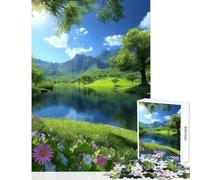 Puzzle da 1000 pezzi per adulti con vista su montagna e lago giocattolo puzzle da 1000 pezzi decorazione da parete regalo di compleanno per tutta la famiglia (50x75cm)