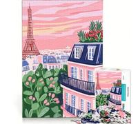 Puzzle da 1000 pezzi per adulti con vista sui tetti di Parigi e Torre Eiffel gioco rilassante decorazione per la casa ideale come regalo per tutta la famiglia 38x52cm