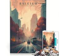 Puzzle da 1000 pezzi per adulti con vista sulla città di Raleigh gioco impossibile analisi e logica per rafforzare l'amore tra le coppie 38x52cm