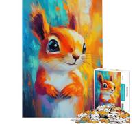 Puzzle da 1000 pezzi per adulti con vivace disegno di uno scoiattolo Giocattolo avvincente per coltivare la pazienza gioco educativo con schema di assemblaggio regalo di compleanno (38x26cm)