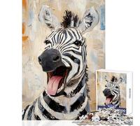 Puzzle da 1000 pezzi per adulti con vivace ritratto di zebra Un gioco rilassante per adulti che migliora la memoria ideale per compleanni e Natale (dimensioni 38x52cm)