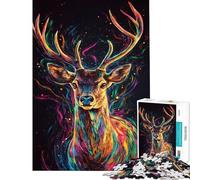 Puzzle da 1000 pezzi per adulti con vivaci disegni di cervi Puzzle per ragazzi taglio di precisione allena la mente e la manualità Giocattolo educativo 50x75cm