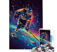 Puzzle da 1000 pezzi per adulti con vivaci immagini di hockey ideale per ragazzi per migliorare la memoria una sfida educativa unica 50x75cm