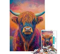 Puzzle da 1000 pezzi per adulti con vivaci immagini di mucche delle Highlands Puzzle per adolescenti ideale per passare il tempo durante le vacanze a casa con Babbo Natale compleanni