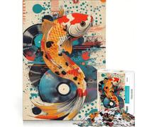 Puzzle da 1000 pezzi per adulti con vivaci pesci koi in stile pop art gioco interattivo allena la mente e la manualità ogni pezzo è unico 50x75cm