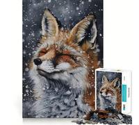 Puzzle da 1000 pezzi per adulti con volpe invernale e fauna selvatica,sfida mentale,taglio preciso,allineamento perfetto,divertimento serale in famiglia (50x75cm)