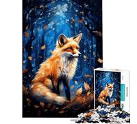 Puzzle da 1000 pezzi per adulti con volpe nella foresta ideale come regalo gioco educativo gioco intellettuale o artistico per famiglie (dimensioni 38x26cm)