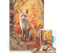 Puzzle da 1000 pezzi per adulti con volpe rossa gioco educativo migliora la memoria compleanno e Natale 38x52cm