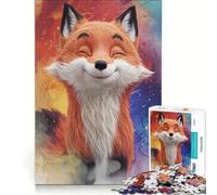 Puzzle da 1000 pezzi per adulti con volpe sorridente dei cartoni animati gioco educativo analisi e logica regalo per donne 38x52cm