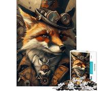 Puzzle da 1000 pezzi per adulti con volpe steampunk e animali gioco per famiglie divertente e stimolante ideale come regalo (dimensioni 50x75cm)