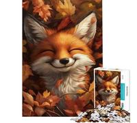 Puzzle da 1000 pezzi per adulti con volpe tra le foglie autunnali Puzzle per ragazzi taglio di precisione allena la mente e la manualità giocattolo educativo 50x75cm