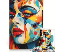 Puzzle da 1000 pezzi per adulti con volti astratti colorati che esprimono emozioni, gioco impossibile, attività divertente da fare a casa, regalo di Natale o compleanno 50x75cm