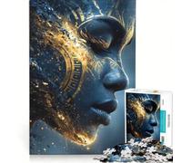Puzzle da 1000 pezzi per adulti con volti decorati in oro, gioco rilassante, taglio di precisione, adatto per la decorazione della scrivania 50x75cm