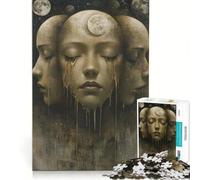 Puzzle da 1000 pezzi per adulti con volti multipli e occhi chiusi gioco interattivo attività divertente da fare a casa ideale come regalo per tutta la famiglia 38x52cm
