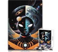 Puzzle da 1000 pezzi per adulti con volto astratto nello spazio, gioco educativo, attività per la famiglia, regali di Babbo Natale segreto, dimensioni 38x26cm