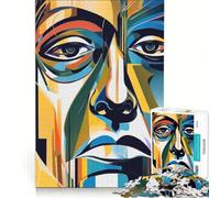 Puzzle da 1000 pezzi per adulti con volto triste astratto, gioco pratico, migliora la memoria, ideale come regalo per tutta la famiglia 38x52cm