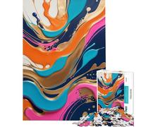 Puzzle da 1000 pezzi per adulti con vortici di colore fluidi sfida per l'intelligenza e il cervello gioco avvincente e rilassante regalo educativo per compleanno (dimensioni 75x50cm)