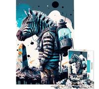 Puzzle da 1000 pezzi per adulti con zebra astronauta difficile e stimolante giocattolo educativo per ragazzi dai 14 anni in su (50x75cm)
