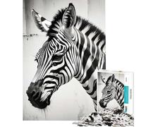 Puzzle da 1000 pezzi per adulti con zebra e texture grunge gioco rilassante sfida per l'intelligenza giocattolo avvincente regalo di compleanno per divertimento in famiglia (dimensioni 38x26cm)