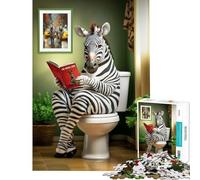 Puzzle da 1000 pezzi per adulti con zebra sul water gioco educativo gioco intellettuale regalo di compleanno sfida impegnativa (dimensioni 75x50cm)