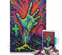 Puzzle da 1000 pezzi per adulti, con zombie colorati che si alzano, tema Halloween, gioco interattivo, migliora la memoria, collezione d'artista, belle arti 38x26cm