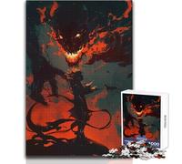 Puzzle da 1000 pezzi per adulti, confronto tra demoni del fuoco, per rilassarsi durante il tempo libero, taglio netto, senza cuciture, dimensioni del giocattolo: 38x52cm