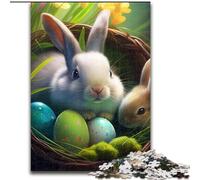 Puzzle da 1000 pezzi per adulti,coniglietto pasquale,animale in legno,perfetto come decorazione fai da te o regalo di compleanno,50x75cm,rompicapo stimolante,giocattolo rilassante per adolescenti
