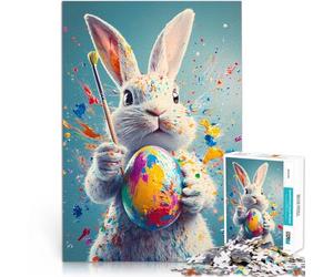 Puzzle da 1000 pezzi per adulti Coniglietto pasquale che dipinge l'uovo Giocattoli educativi offerte come regali per tutta la famiglia 38x26cm