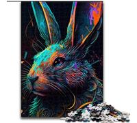 Puzzle da 1000 pezzi per adulti, coniglietto pasquale colorato in legno, Capodanno, regalo di festa 50x75cm per gioco interattivo per famiglie