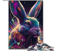 Puzzle da 1000 pezzi per adulti, coniglietto pasquale colorato in legno, regalo perfetto per bambini dai 14 anni in su, 50x75cm, stimolante e divertente, attività per famiglie