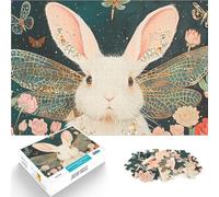 Puzzle da 1000 pezzi per adulti Coniglio bianco con le ali Allena il tuo cervello e le tue mani perché è ideale come regalo per tutta la famiglia 38x26cm
