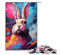 Puzzle da 1000 pezzi per adulti Coniglio nel cratere circondato da schizzi Un sacco di puzzle da usare con le mani 75x50 cm