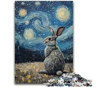 Puzzle da 1000 pezzi per adulti Coniglio sotto il cielo notturno Sfida di intelligenza cerebrale Giocattoli avvincenti Regalo divertente per età 14+ 50x75cm