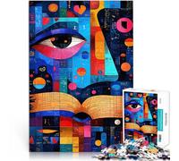 Puzzle da 1000 pezzi per adulti Conoscenza della geometria espressionista - 6Vibrant Gioco a quiz Gioco educativo per compleanno e Natale 52x38cm