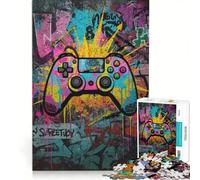 Puzzle da 1000 pezzi per adulti, controller di gioco, arte graffiti, giocattolo antistress, difficile, lista dei desideri con Babbo Natale 50x75cm