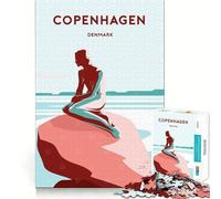 Puzzle da 1000 pezzi per adulti,Copenaghen,Danimarca,poster,bordo preciso,arte,gioco di logica,divertimento e relax,regalo festivo (38x26cm)