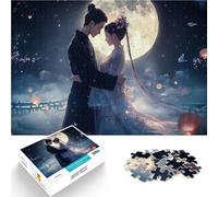 Puzzle da 1000 pezzi per adulti coppia anime al chiaro di luna Gioco intellettuale giocattolo Migliorare l'amore tra le coppie 38x26cm