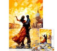Puzzle da 1000 pezzi per adulti coppia che balla a Venezia dipinto giocattolo decorazione da parete regali di Babbo Natale segreto giochi rilassanti con pezzi completamente incastrati di forma casuale
