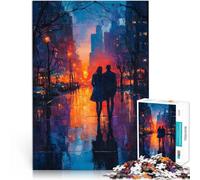 Puzzle da 1000 pezzi per adulti Coppia che cammina in città al tramonto ,Adatto a persone dai 14 anni in su Giocattoli da regalo per la famiglia perché è ideale come regalo per tutta la famiglia。