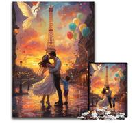 Puzzle da 1000 pezzi per adulti, coppia che si bacia, rompicapo impegnativo per adolescenti, divertente serata di giochi in famiglia, 26x38cm