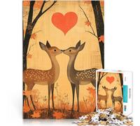 Puzzle da 1000 pezzi per adulti Coppia di cervi innamorati Giocattolo educativo per l'apprendimento perché è ideale come regalo per tutta la famiglia 75x50cm