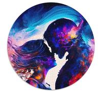 Puzzle da 1000 pezzi per adulti, coppia di fiamme gemelle innamorate, puzzle rotondo da 1000 pezzi, puzzle impegnativo fai da te, rompicapo per adolescenti, 67,5x67,5 cm