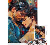 Puzzle da 1000 pezzi per adulti coppia di innamorati giocattolo ad acquerello decorazione da parete opera d'arte regalo per gioco educativo collezione di artisti belle arti dimensioni 38x52cm
