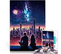 Puzzle da 1000 pezzi per adulti Coppia di paesaggi urbani di buchi neri Giocattoli antistress Collezione di artisti, Belle arti 52x38cm